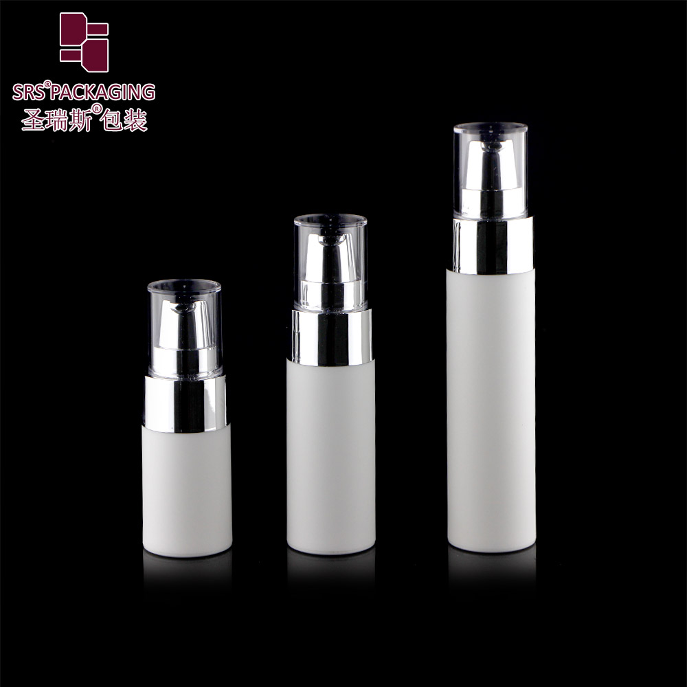 A0229 Pearl White Luxury Plastic Cosmetic Hair Serum 30ml Bottle Pump Airless