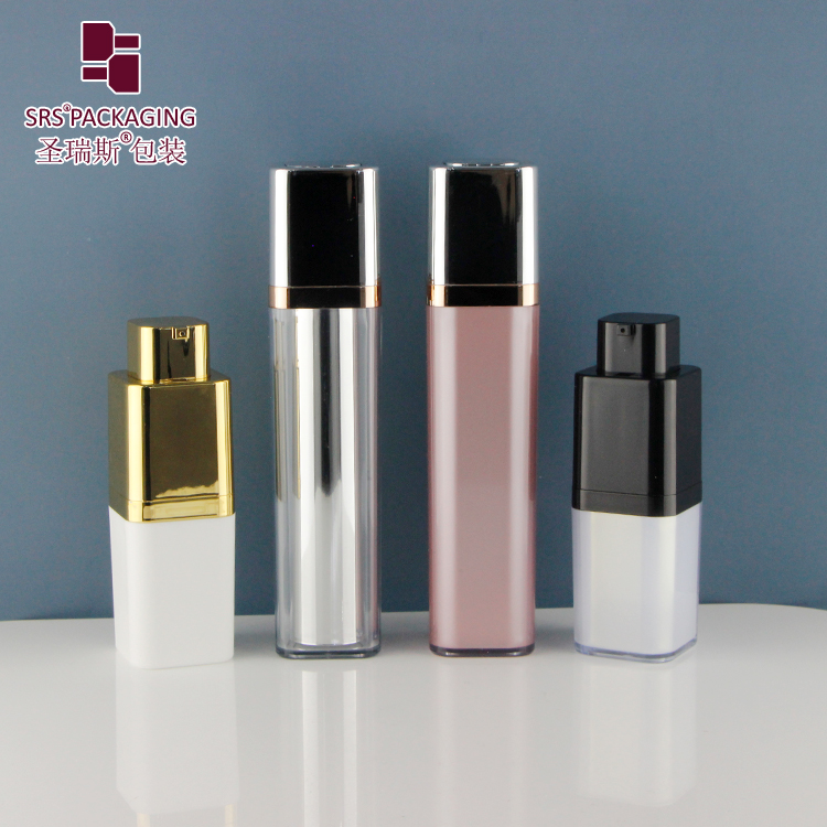 High quality 15ml 30ml 50ml square shape airless vacuum pump bottle