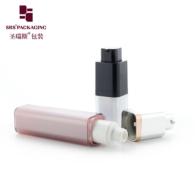 High quality 15ml 30ml 50ml square shape airless vacuum pump bottle