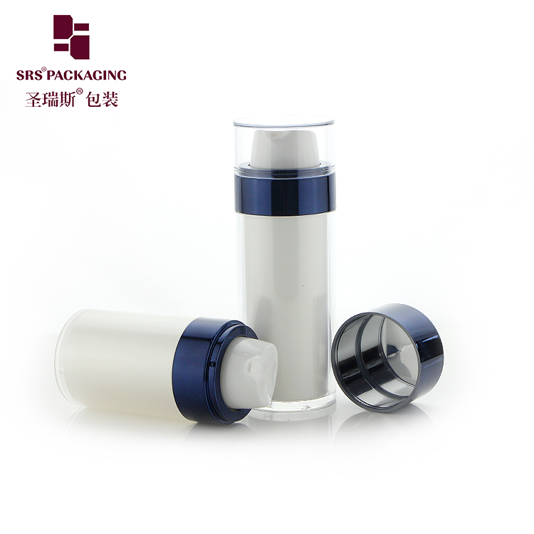 30ml 50ml white cream essence serum packaging bottle custom color cosmetic airless pump bottle