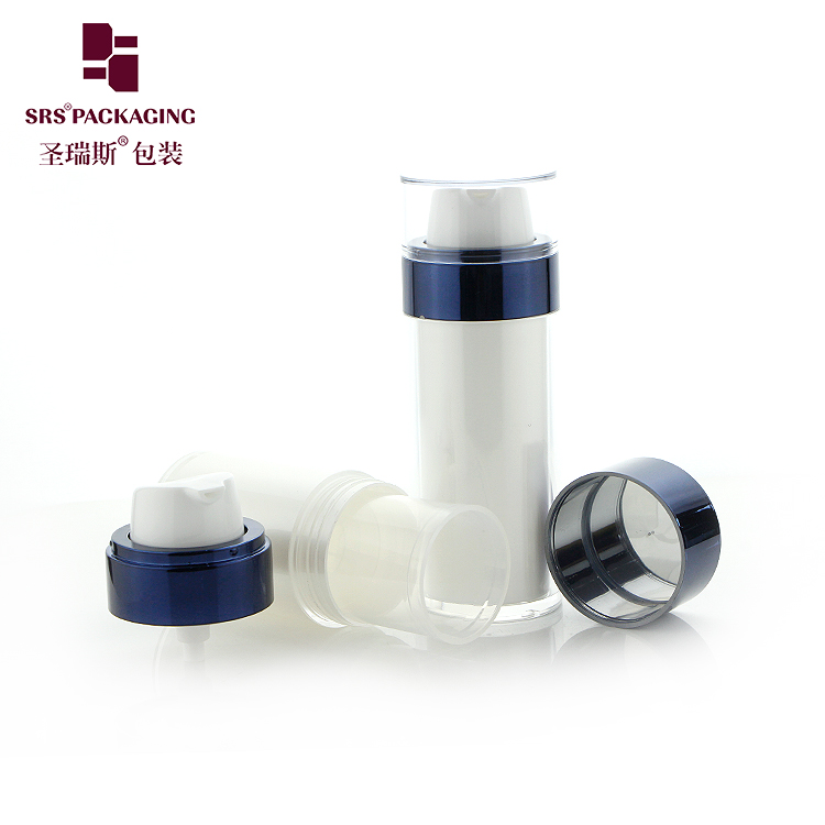 30ml 50ml white cream essence serum packaging bottle custom color cosmetic airless pump bottle