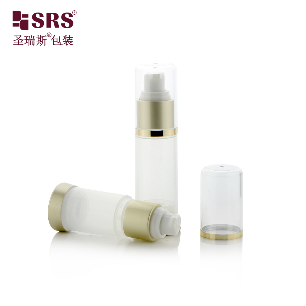 Cylindrical 15ML 30ML 50ML PP Plastic Airless Pump Bottle With Snap Lotion Pump