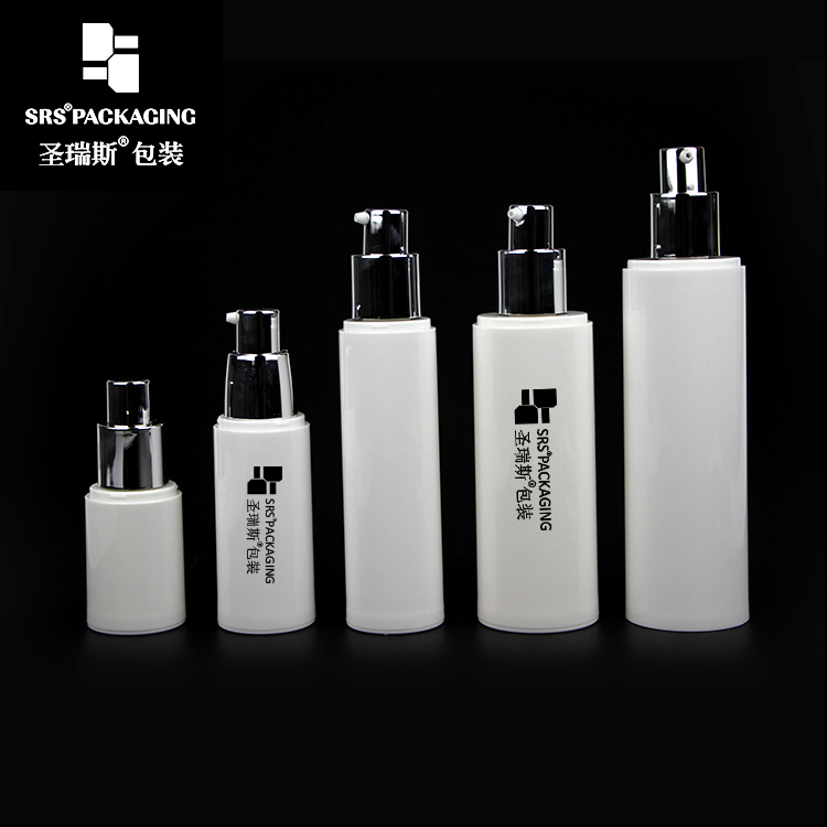 empty PP plastic cosmetic packaging container 15ml 30ml 50ml 80ml 100ml airless pump bottle