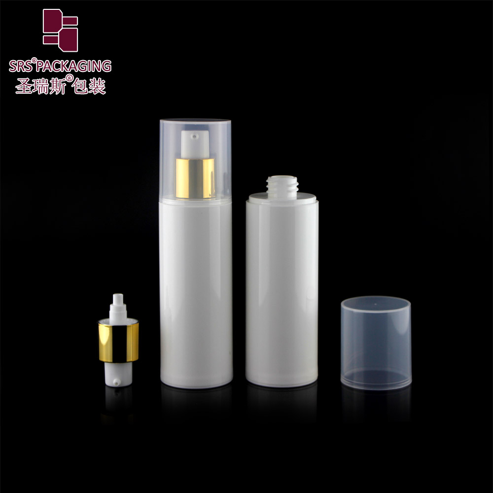 empty PP plastic cosmetic packaging container 15ml 30ml 50ml 80ml 100ml airless pump bottle