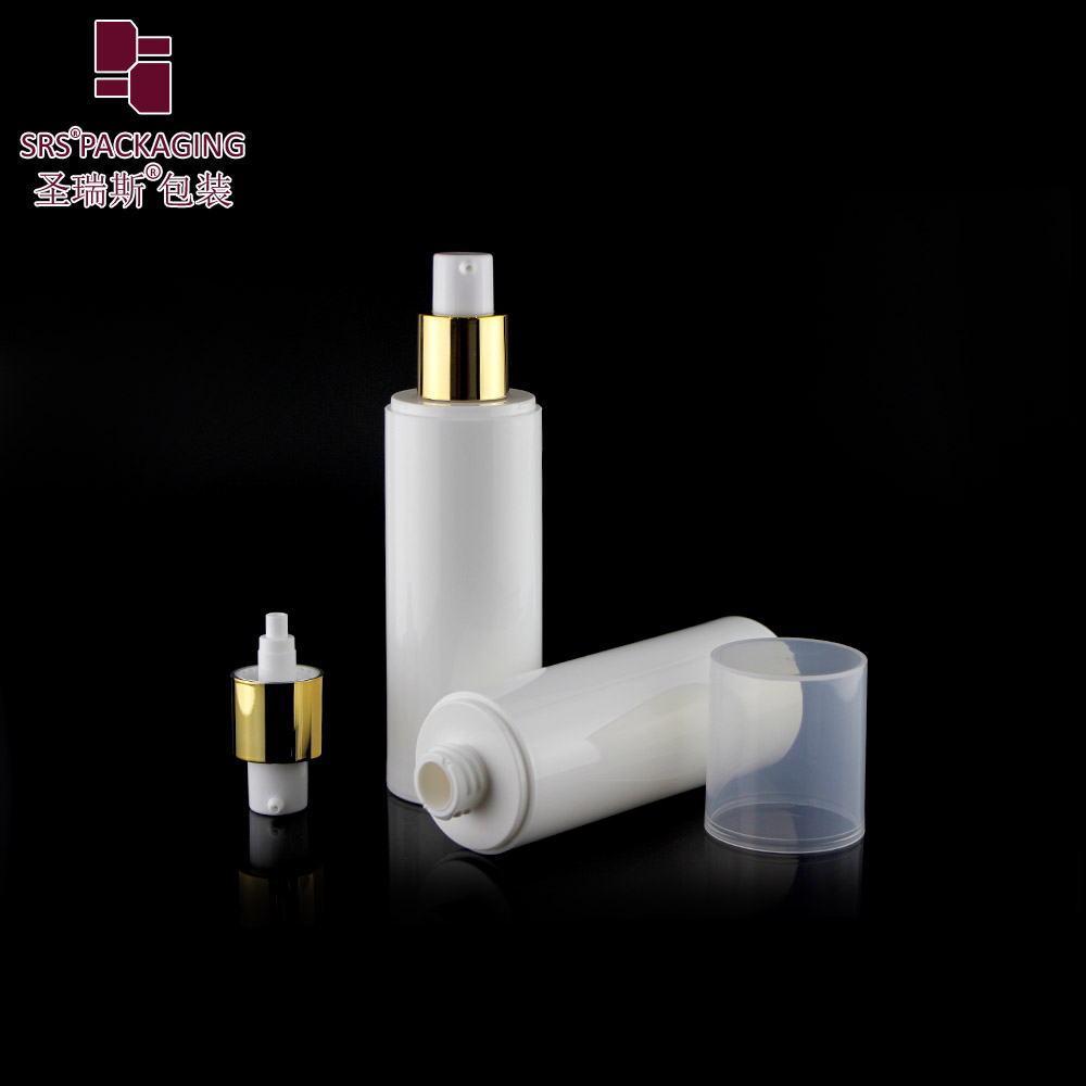 empty PP plastic cosmetic packaging container 15ml 30ml 50ml 80ml 100ml airless pump bottle