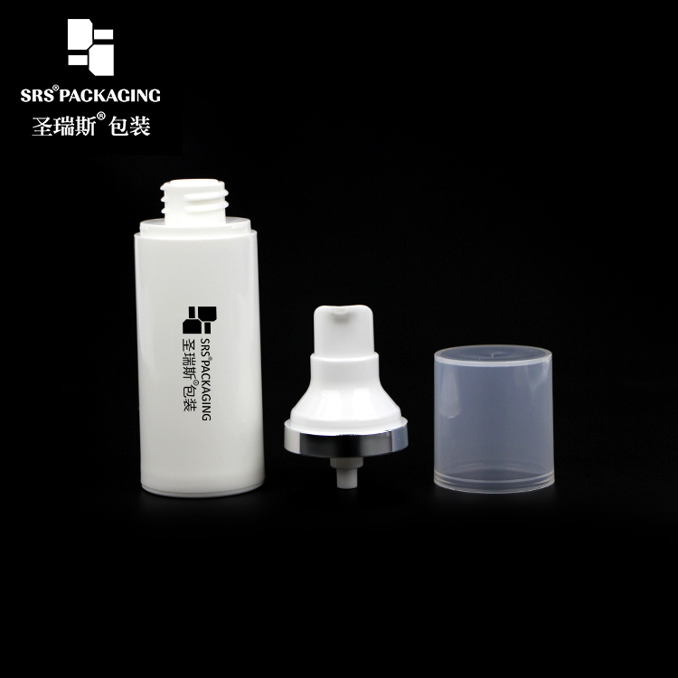 Eco-friendly PP Plastic Skin Care White Airless Pump Bottle 15ml 30ml 50ml