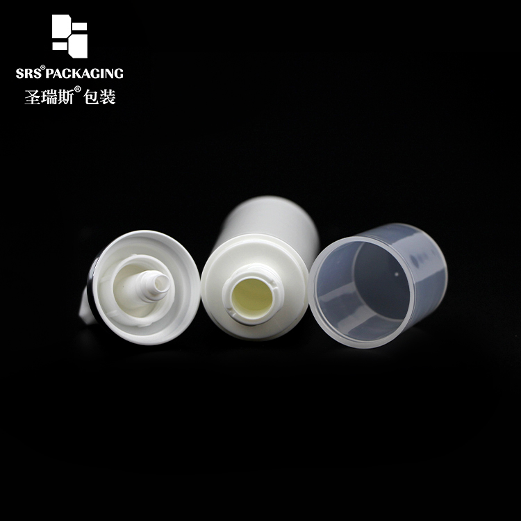 Eco-friendly PP Plastic Skin Care White Airless Pump Bottle 15ml 30ml 50ml