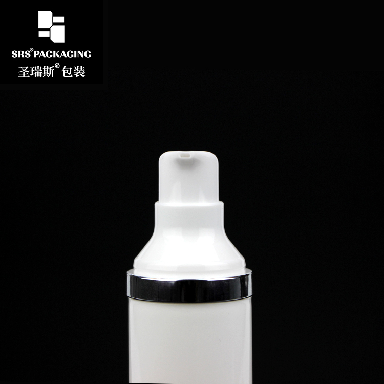 Eco-friendly PP Plastic Skin Care White Airless Pump Bottle 15ml 30ml 50ml