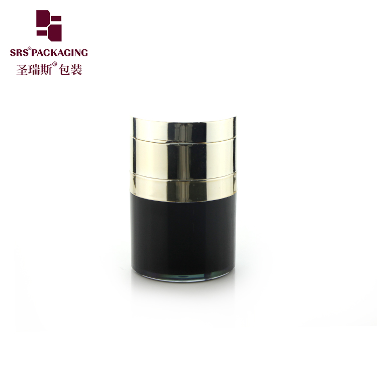 A102 Acrylic luxury black white plastic cosmetic new airless cream jar with mirror