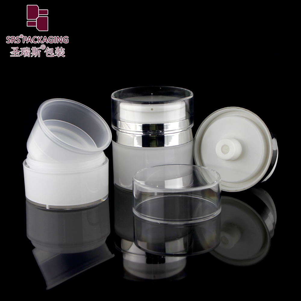 A104 Luxury Round Acrylic Airless Pump Container 30ml 50ml Vacuum Airless Jar