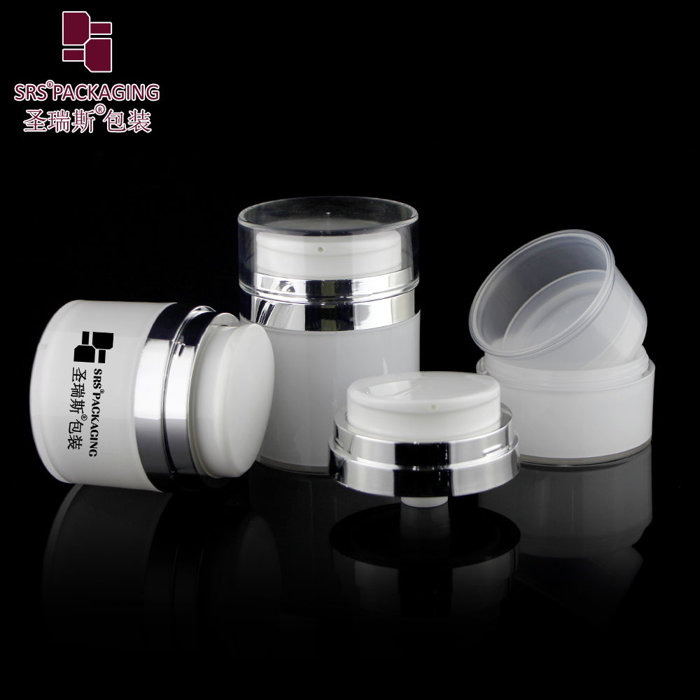 A104 Luxury Round Acrylic Airless Pump Container 30ml 50ml Vacuum Airless Jar