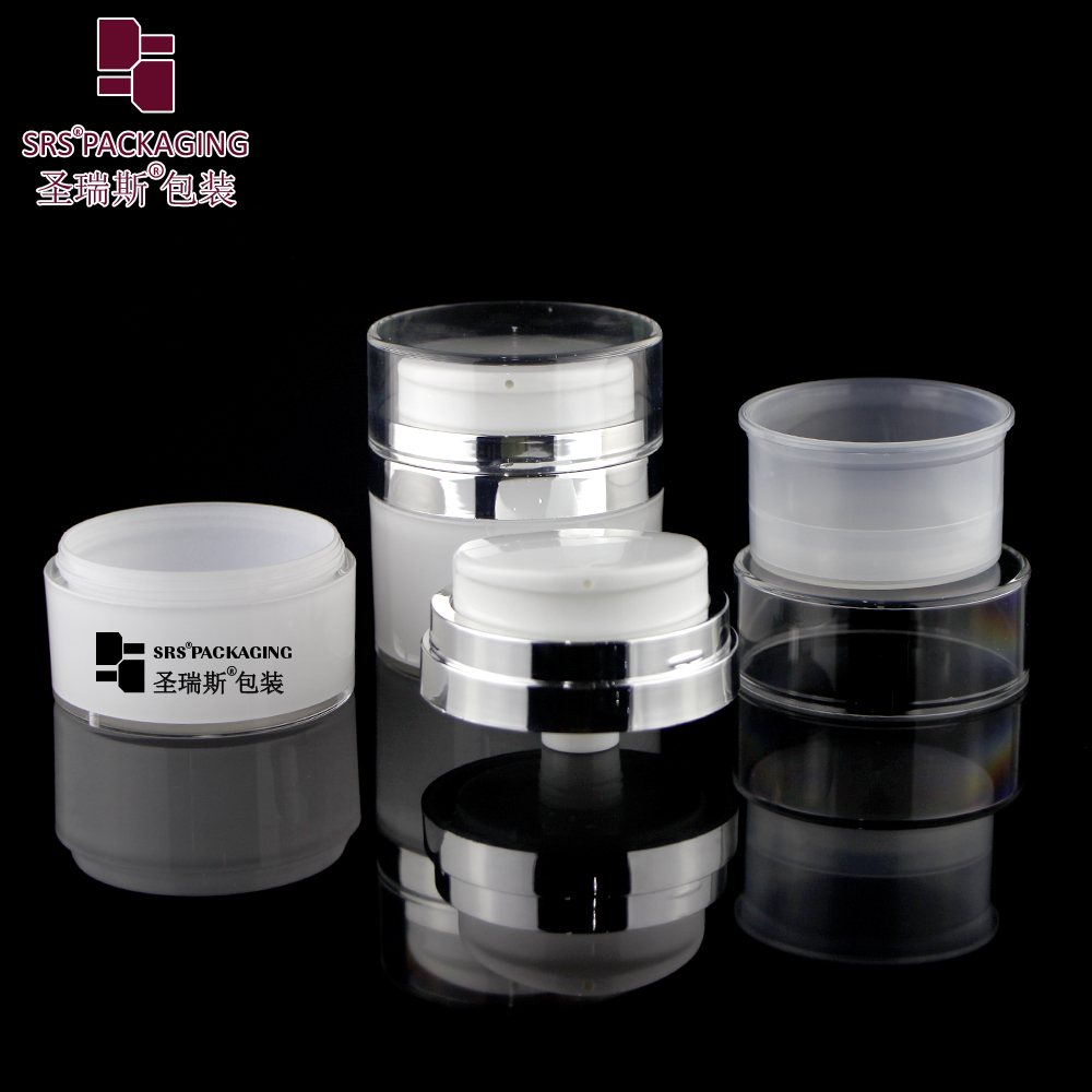 A104 Luxury Round Acrylic Airless Pump Container 30ml 50ml Vacuum Airless Jar