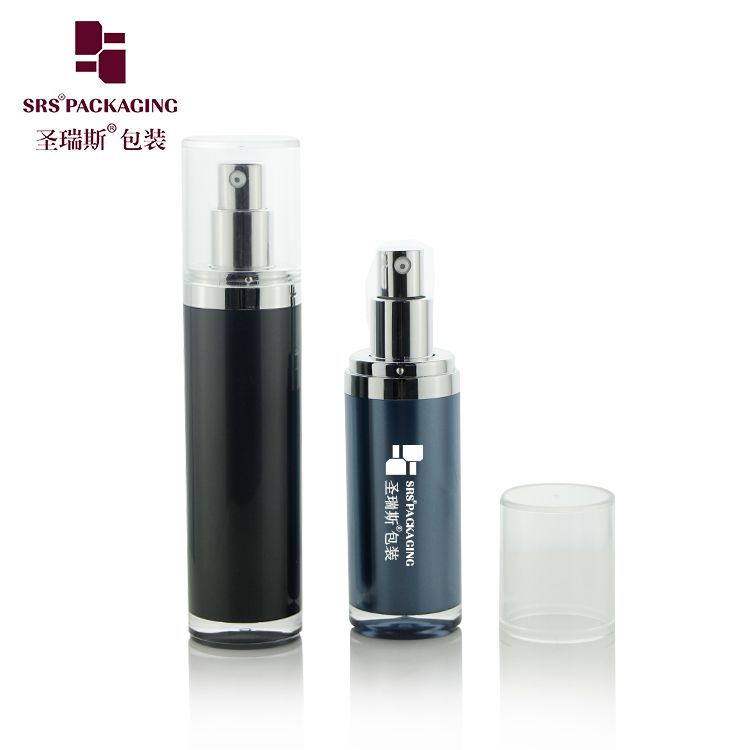 A302 Wholesale Pearl White Acrylic Round Cosmetic Lotion Pump Bottle 15ml 30ml 50ml