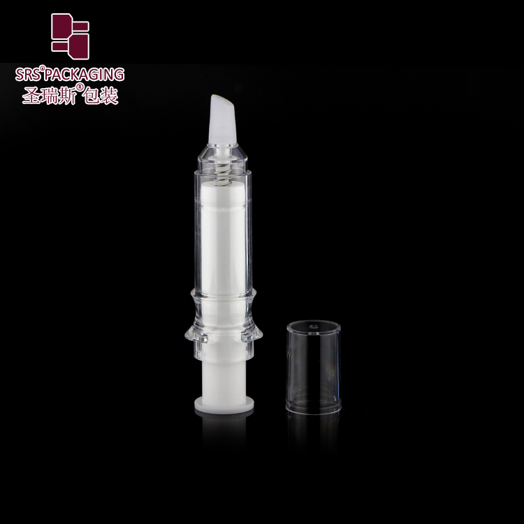 AY008 5ML Airless Pump Bottle simple design white Cosmetic Syringe Packaging