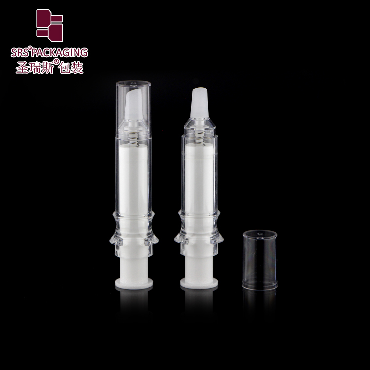 AY008 5ML Airless Pump Bottle simple design white Cosmetic Syringe Packaging