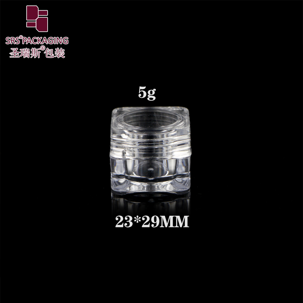 AS Wholesale empty 5gram transparent cosmetic nail polish AS plastic small jar