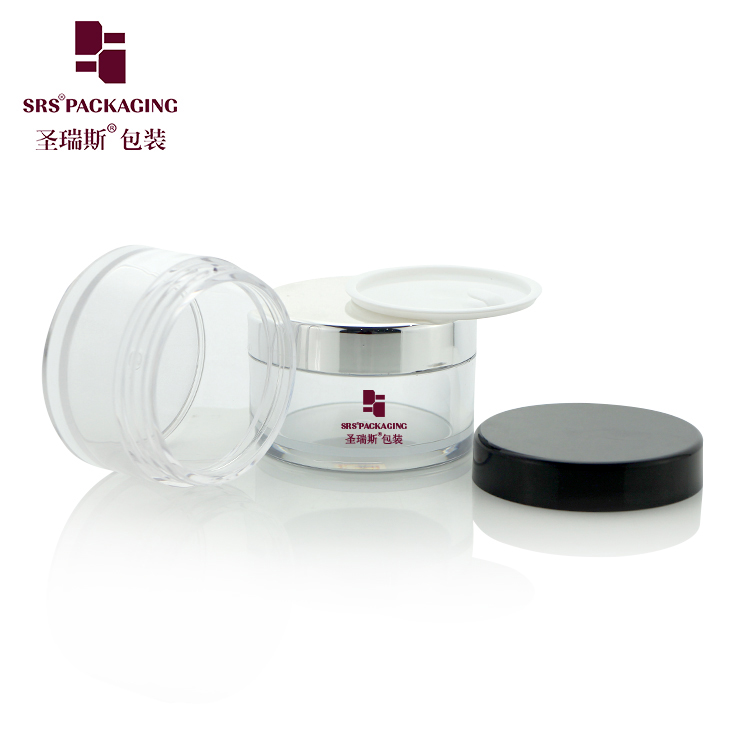 Different capacities transparent custom color petg cosmetic jars with logo printing