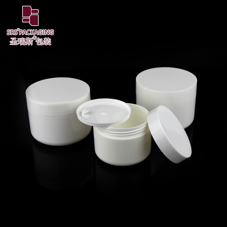 SRSA1 Cosmetic Cream Jar Packaging Custom White Glossy Single Wall PP PCR Plastic Jars 15ml 20ml 30ml