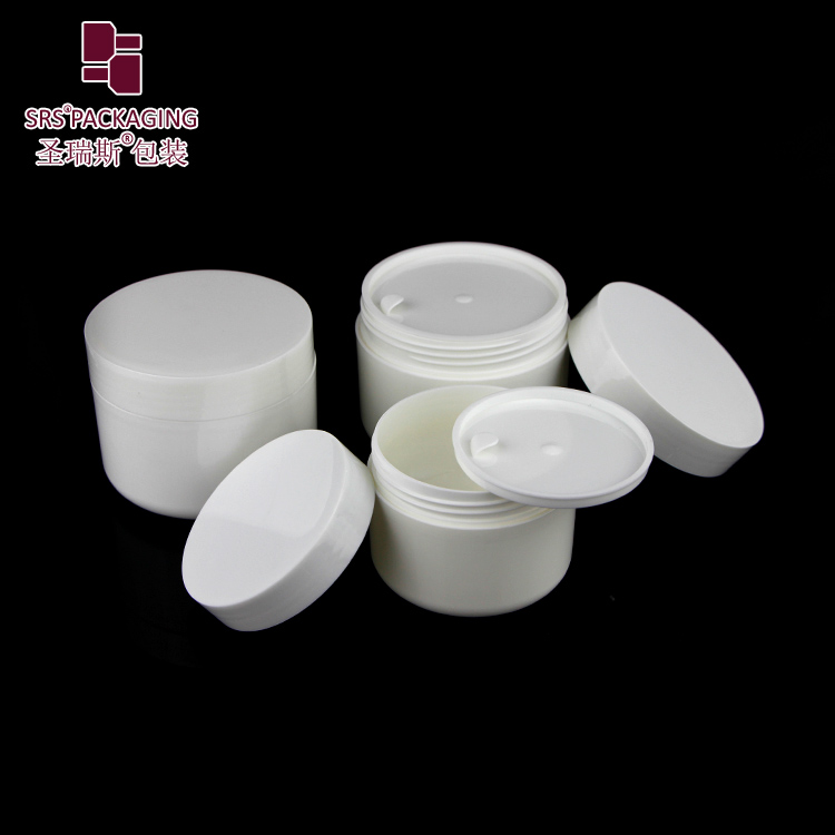 SRSA1 Cosmetic Cream Jar Packaging Custom White Glossy Single Wall PP PCR Plastic Jars 15ml 20ml 30ml