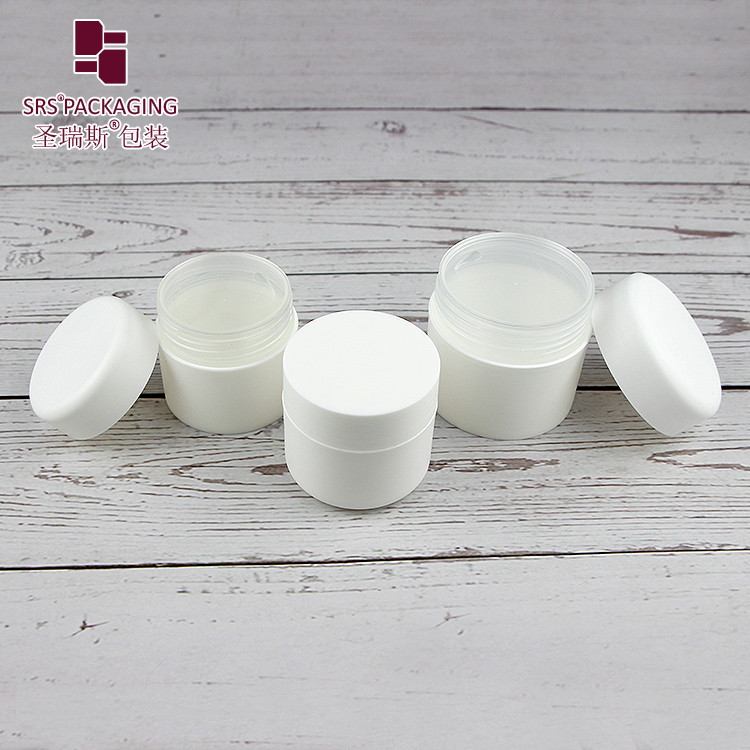 SRSE1 Luxury double wall matte finish 30ml 50ml 100ml 200ml 250g plastic jar white PP container