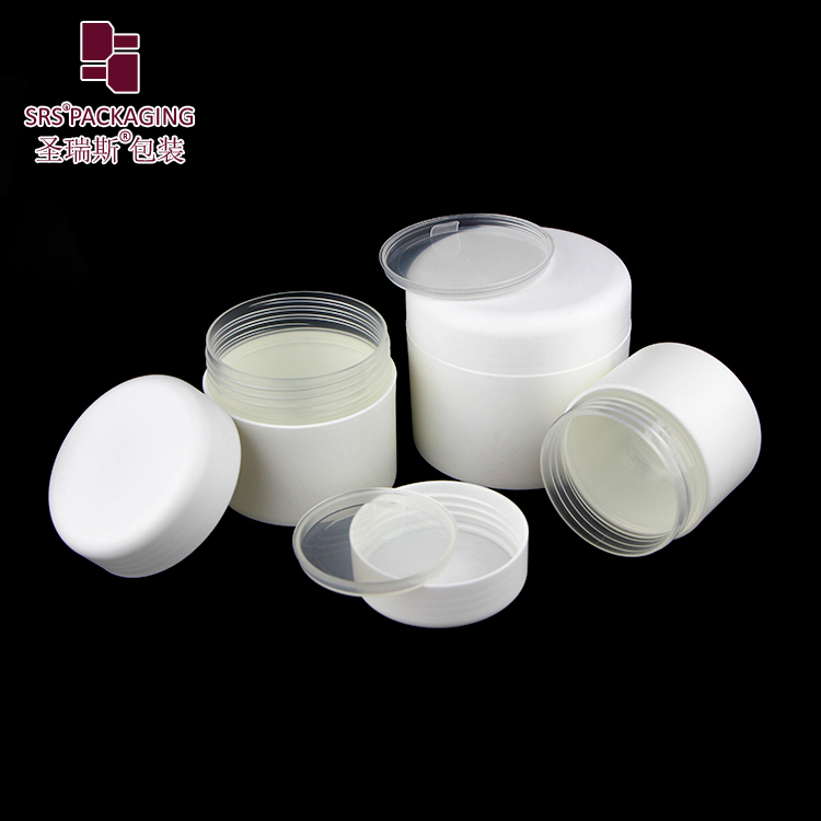 SRSF1 Recycle Matte Jar PP Plastic Container for Cosmetic Cream Empty Jar Sets Frosted White Jar