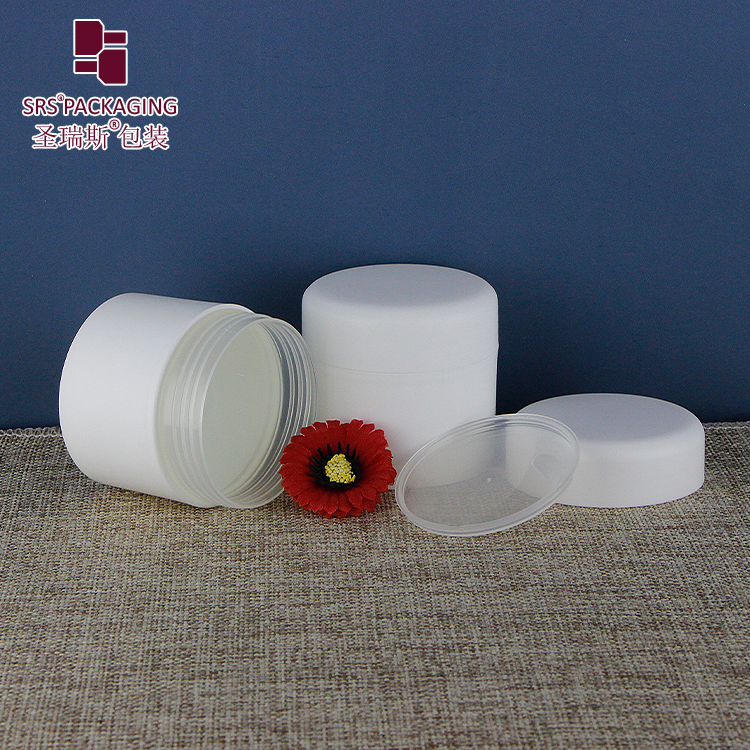 SRSF1 Recycle Matte Jar PP Plastic Container for Cosmetic Cream Empty Jar Sets Frosted White Jar