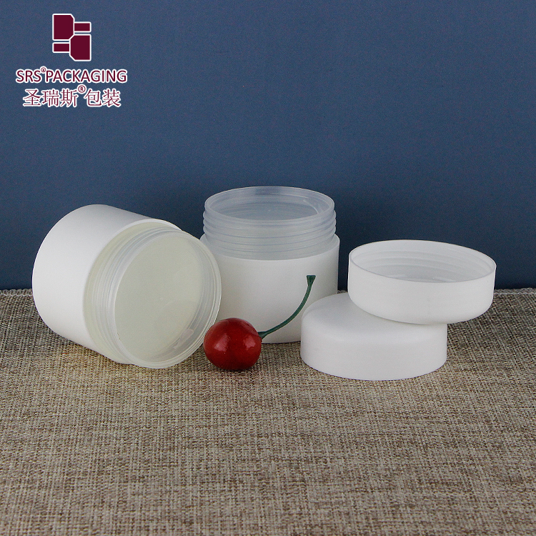 SRSF1 Recycle Matte Jar PP Plastic Container for Cosmetic Cream Empty Jar Sets Frosted White Jar