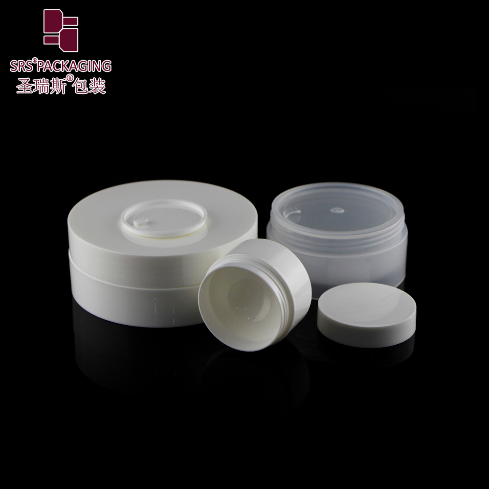 SRSG Hot selling Glossy Single wall PP jar series straight Jar and straight cap PP Cream Jars cream container