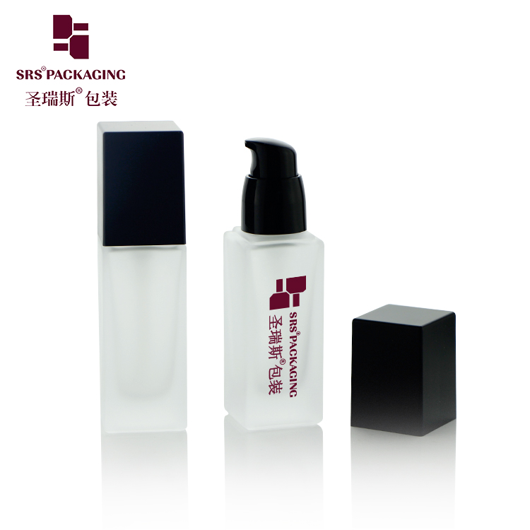 L319 High quality 30ml glass cosmetic packaging 1oz lotion bottles with pump