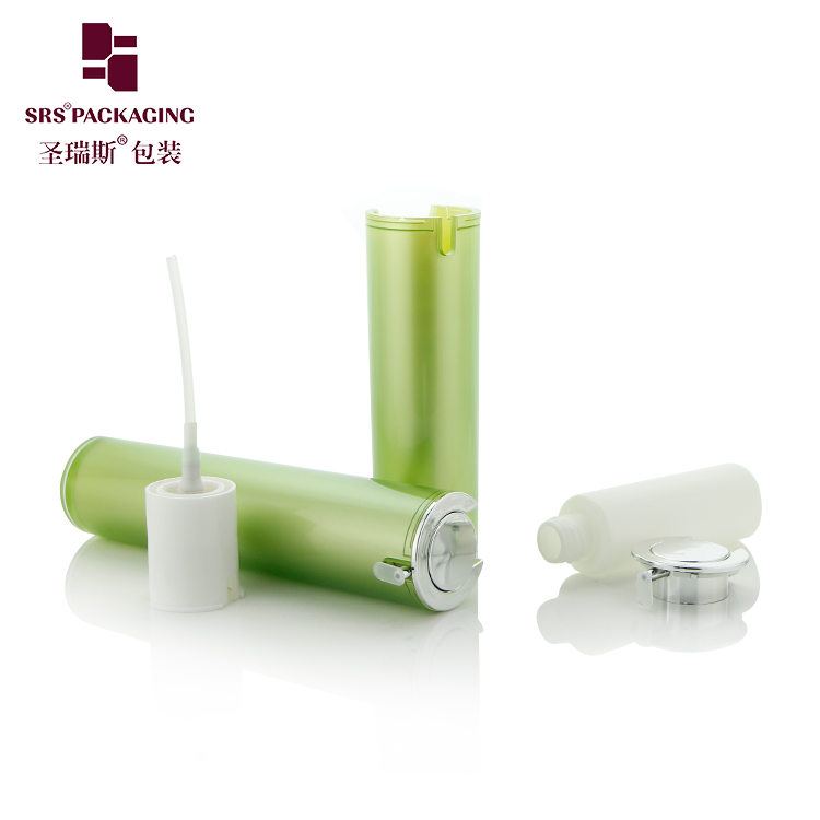 L024 Custom green color 15ml 30ml 50ml acrylic double wall cosmetic serum pump bottles