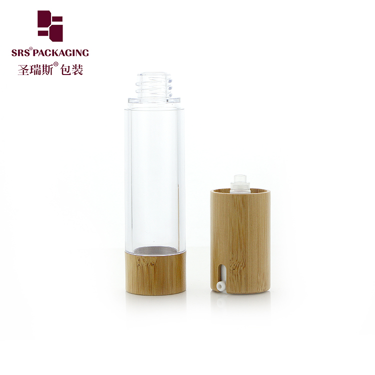 BTA021B Eco-friendly Bamboo packaging cosmetic airless cream pump bottle 15ml 30ml 50ml