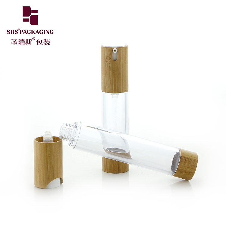 BTA021B Eco-friendly Bamboo packaging cosmetic airless cream pump bottle 15ml 30ml 50ml