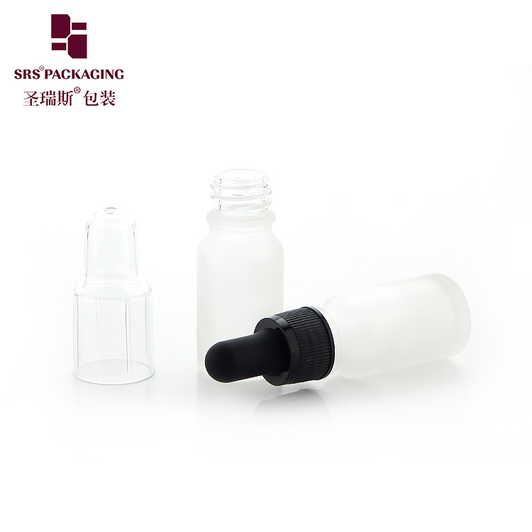 Frosting Clear 10ml Glass dropper Bottles customized Essential Oil cosmetic packaging