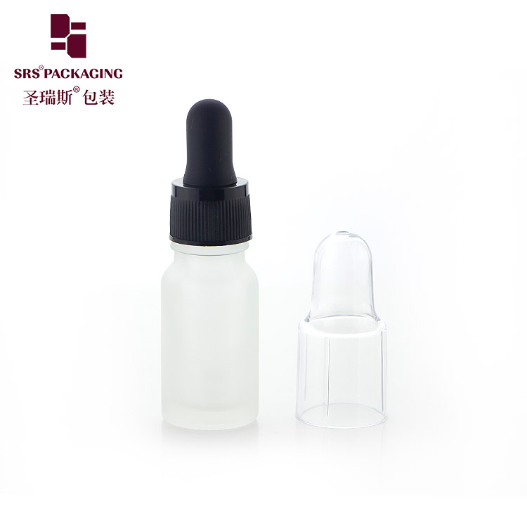 Frosting Clear 10ml Glass dropper Bottles customized Essential Oil cosmetic packaging