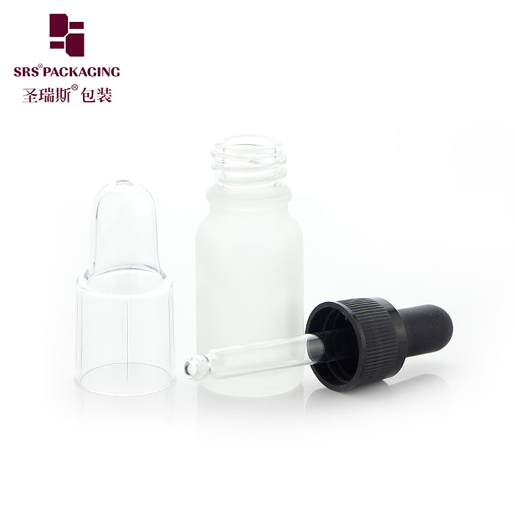 Frosting Clear 10ml Glass dropper Bottles customized Essential Oil cosmetic packaging