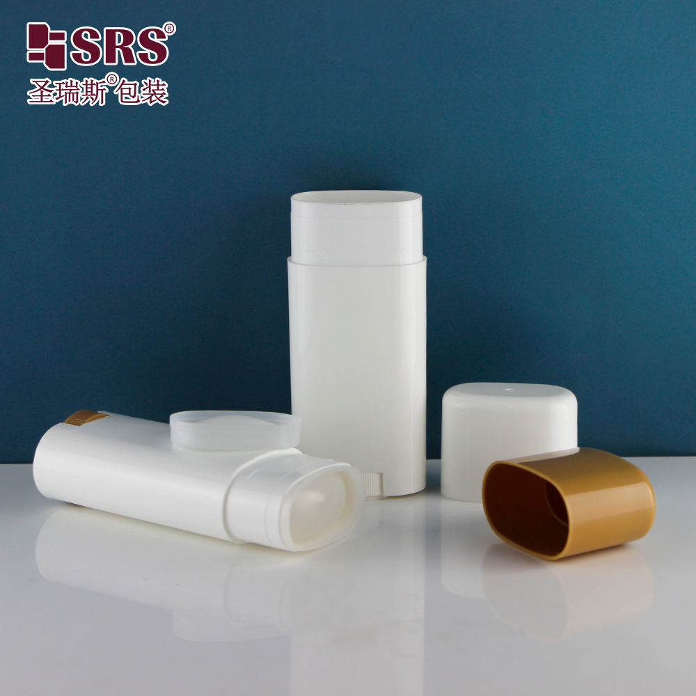 D041 Custom Empty Deodorant Stick Container Eco Friendly PP Cosmetic Packaging Oval Shaped Bottle 75ml