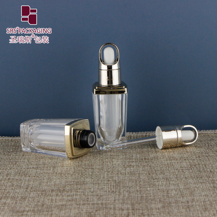 DB004G SRS transparent empty acrylic 15ml plastic dropper bottle perfume bottle 30ml