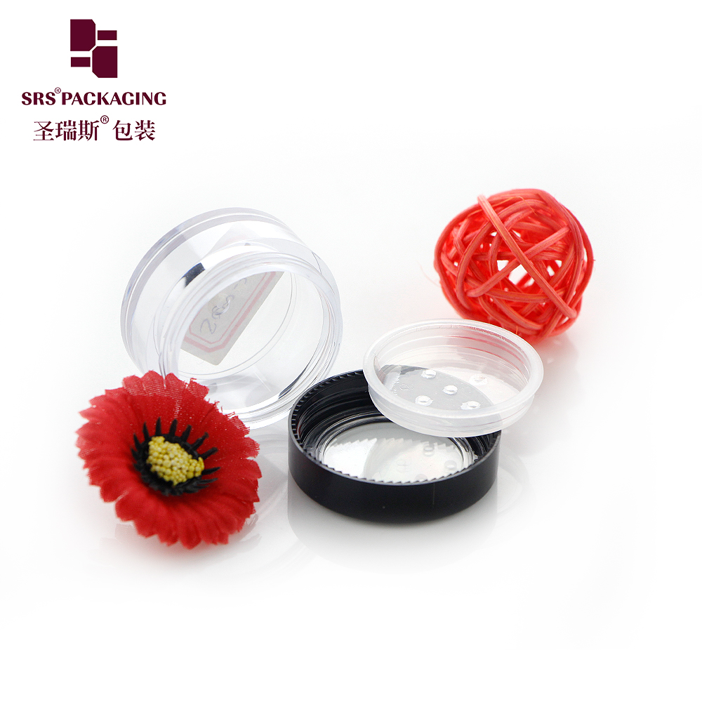 S020 5g 10g 20g 30g Clear Round Plastic Case with sifter Loose Powder Jar