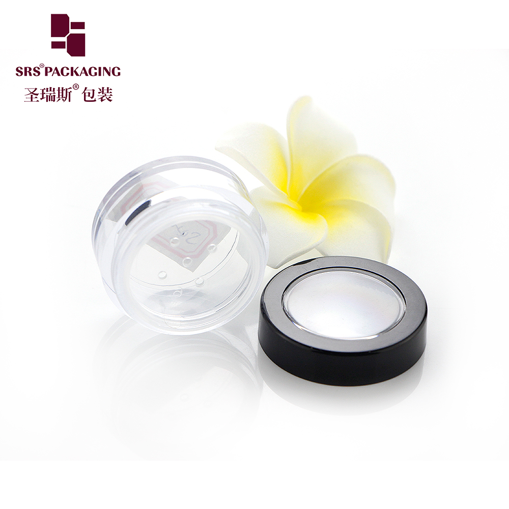 S020 5g 10g 20g 30g Clear Round Plastic Case with sifter Loose Powder Jar