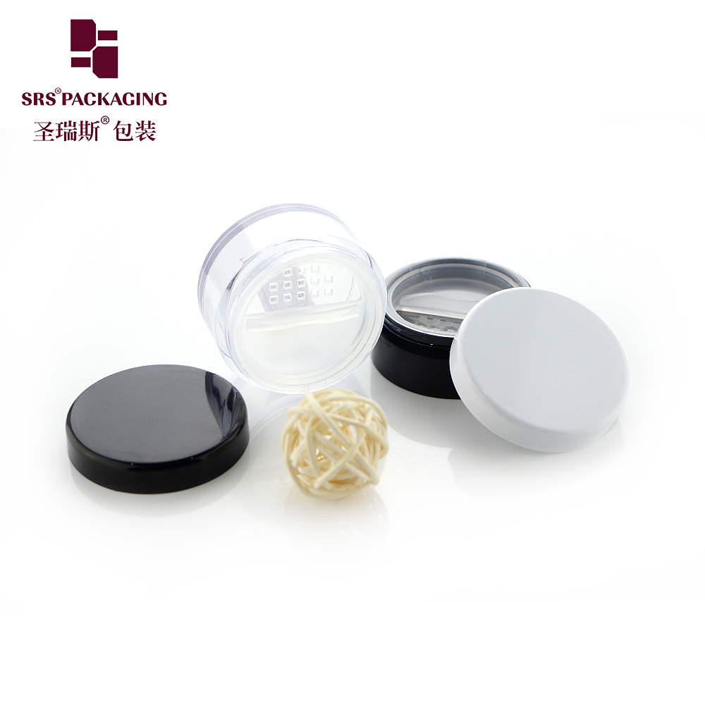 S026 Empty 10g 20g AS Powder Jar With Sifter Loose Powder Container Rotary Mesh Round Shape