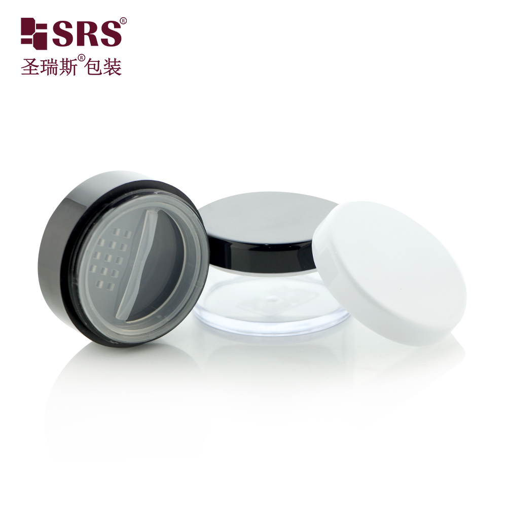 S026 Empty 10g 20g AS Powder Jar With Sifter Loose Powder Container Rotary Mesh Round Shape