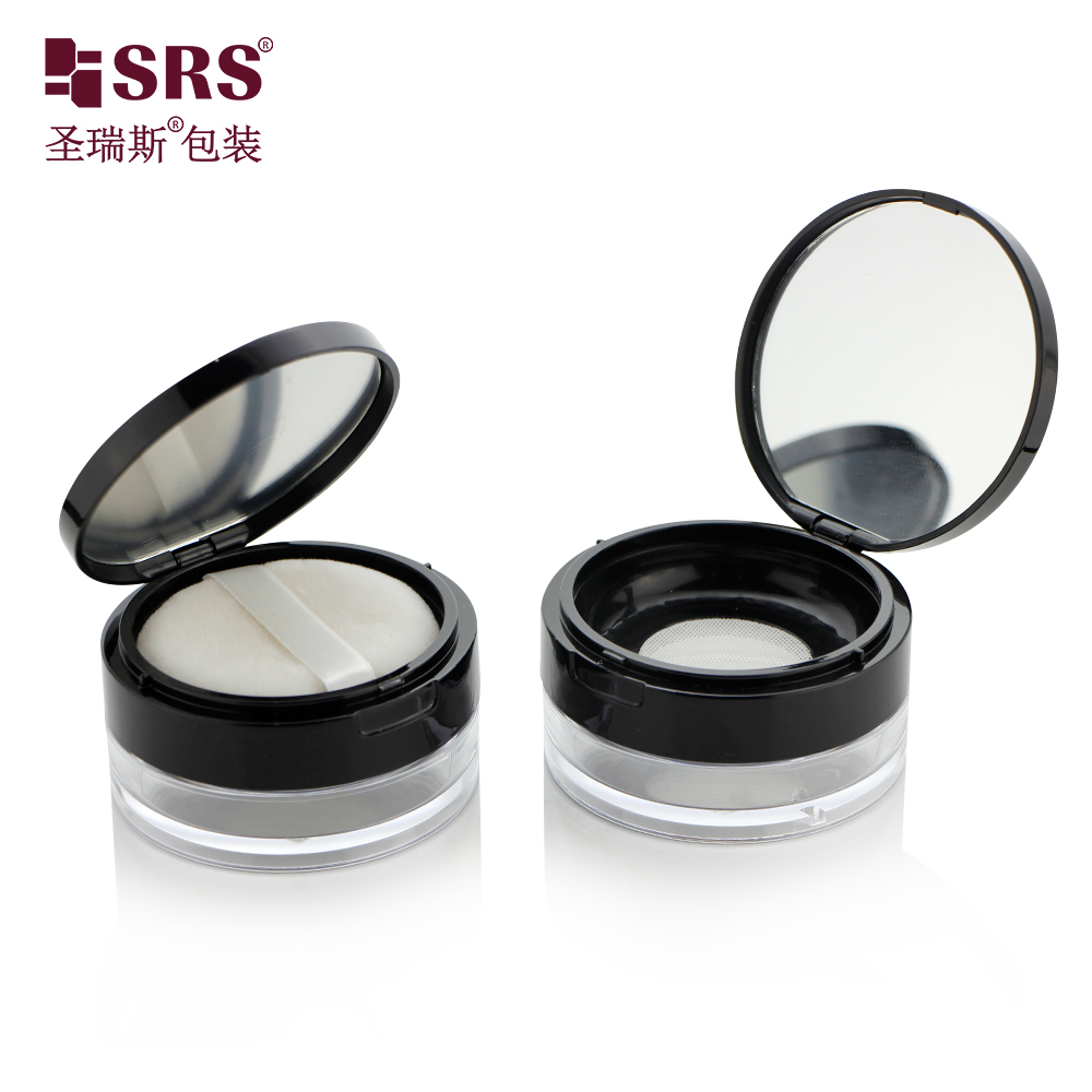 S027-20K Round Transparent Cosmetic Jars Plastic Container Loose Powder Jars