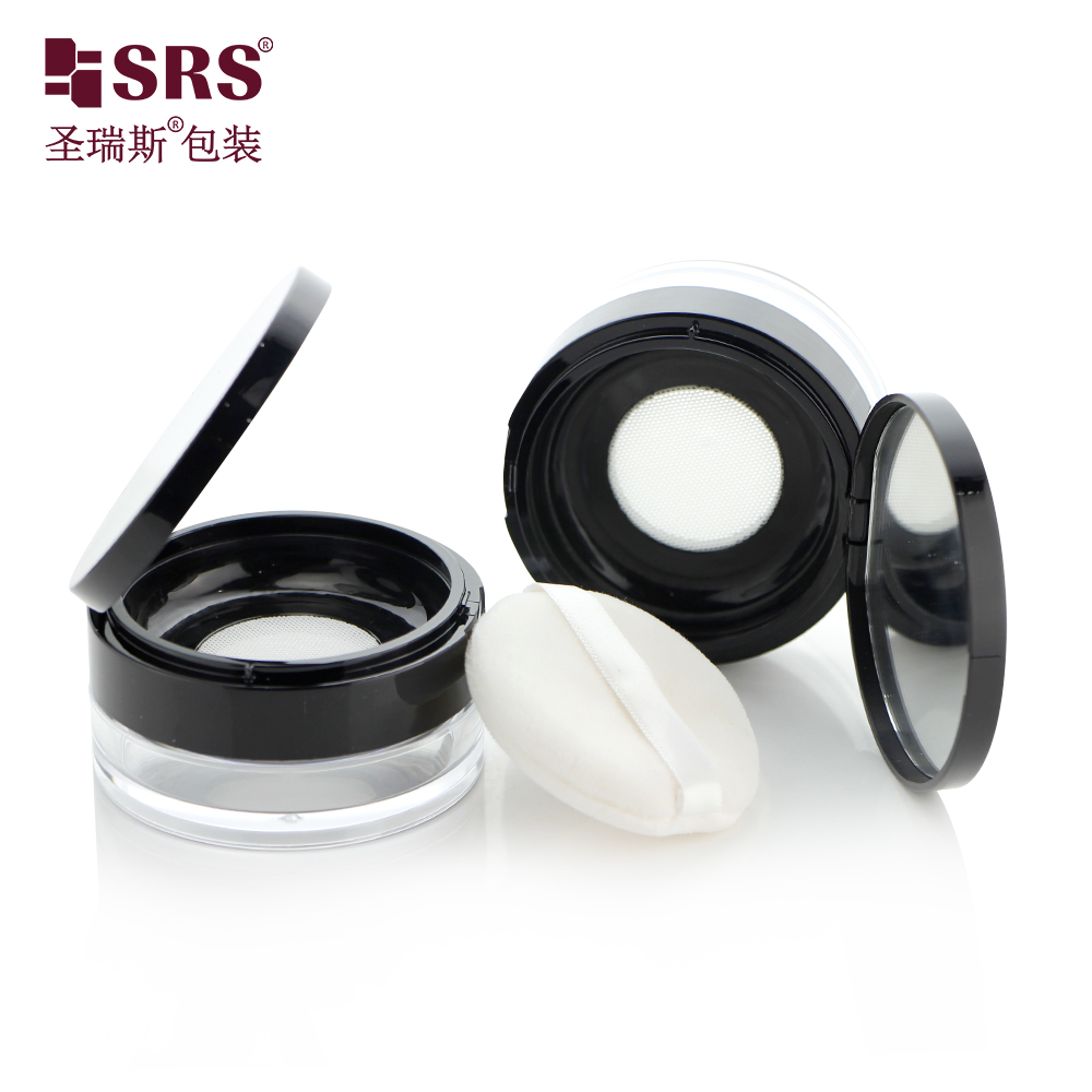 S027-20K Round Transparent Cosmetic Jars Plastic Container Loose Powder Jars