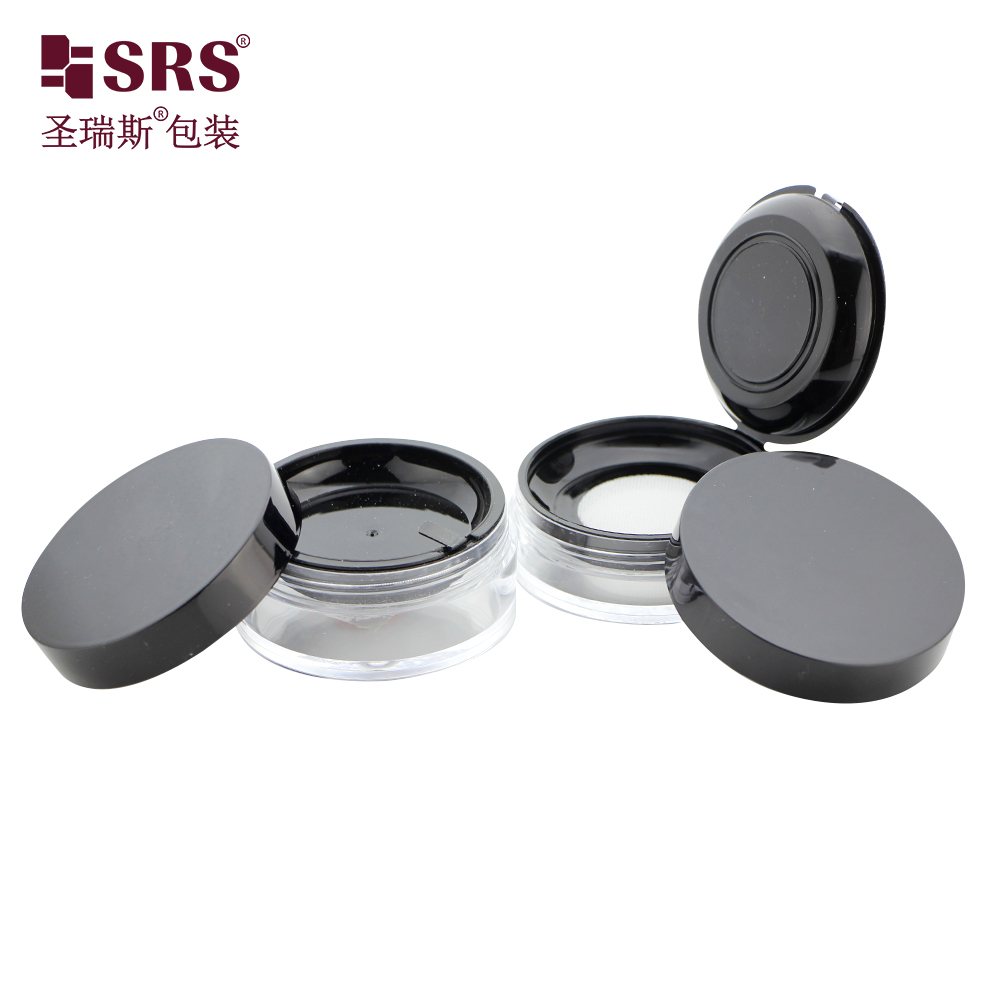 S028F Empty Loose Powder Case Facial Blusher jar with Puff Elastic mesh yarn loose powder jars 10g 20g