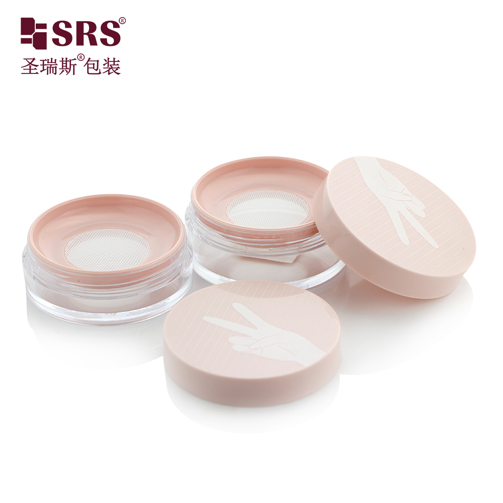 S028G Empty cosmetic powder bottle 10g 20g Portable Pink Black Custom Make Up Loose Powder Jar