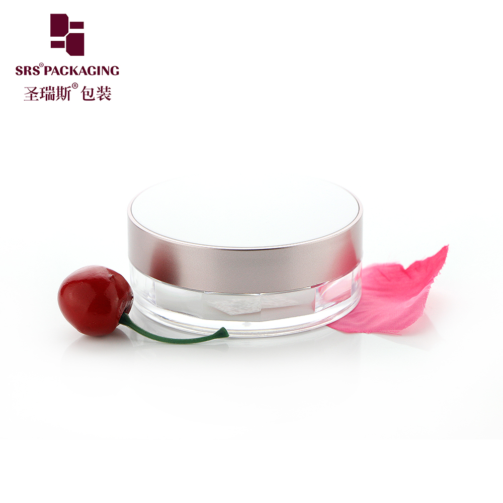 S030 In Stock Empty Inner Clamshell Sifter Container 15g Transparent Loose Powder Jar