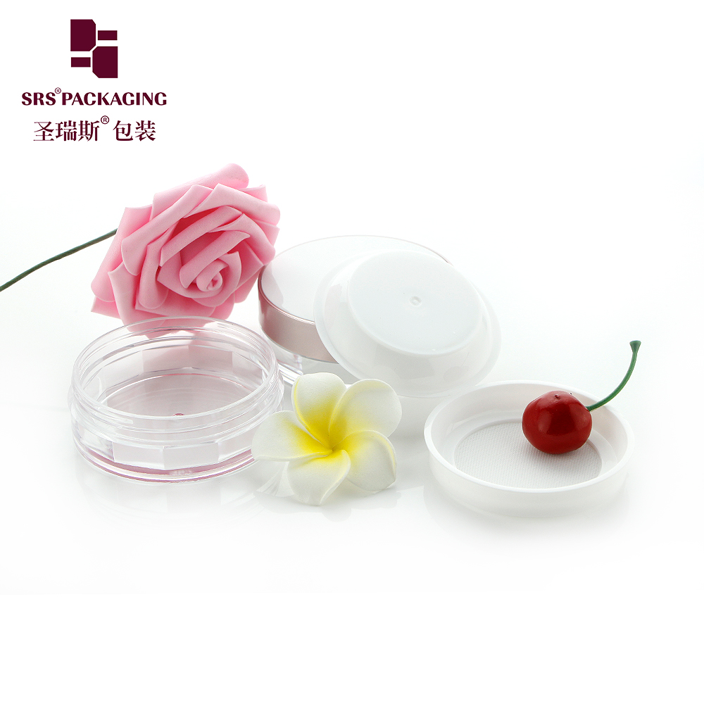 S030 In Stock Empty Inner Clamshell Sifter Container 15g Transparent Loose Powder Jar