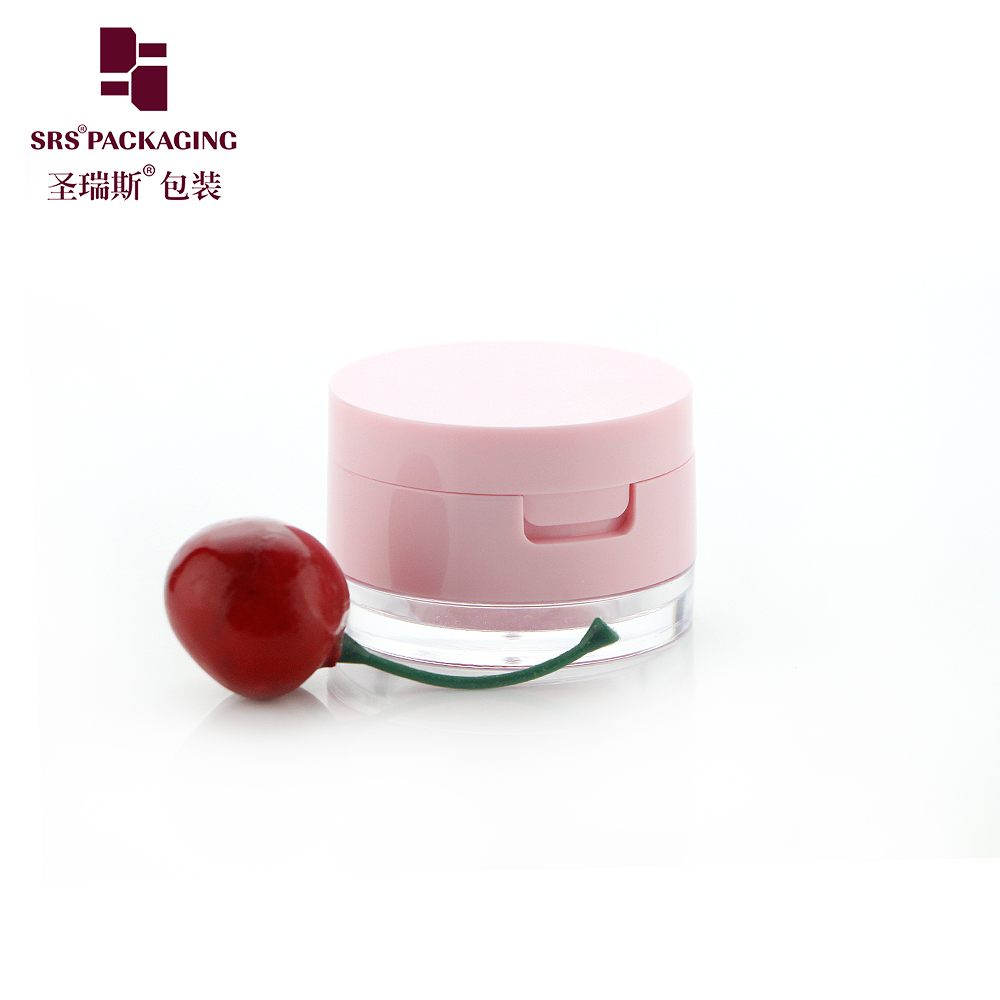 Wholesale Mini Size 5g Pink Color Empty Powder Jar With Puff and Mirror