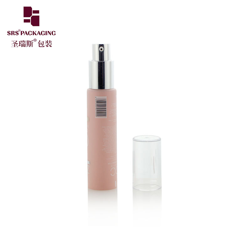 Pink Colored PE PCR Soft Tube For Cosmetics Diameter 24mm Squeeze Tube With Single Roller Ball Applicator Head