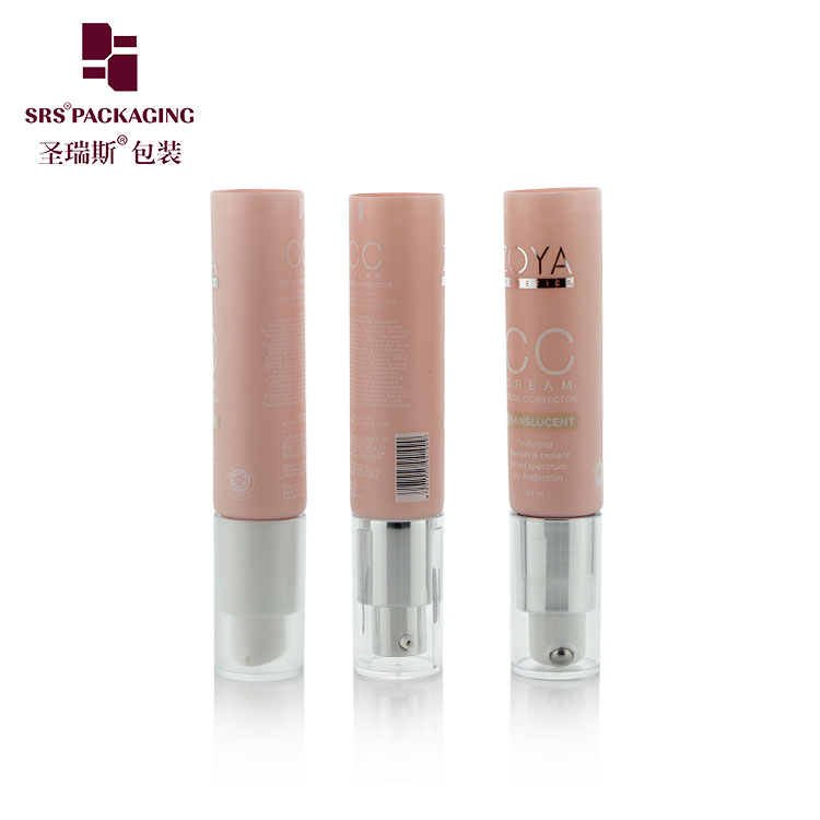 Pink Colored PE PCR Soft Tube For Cosmetics Diameter 24mm Squeeze Tube With Single Roller Ball Applicator Head